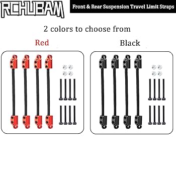 RCHUBAM Front & Rear Suspension Travel Limit Straps RC Shock